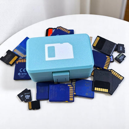 Compact SD & Micro SD Card Storage Box | Holds 12 SD + 12 Micro SD Cards | Portable & Durable Organizer Sentosa Color Lab