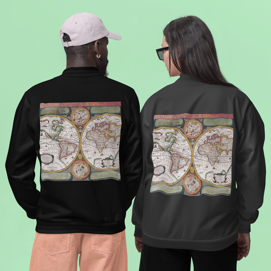 Old World Maps Bomber Jacket Printrove