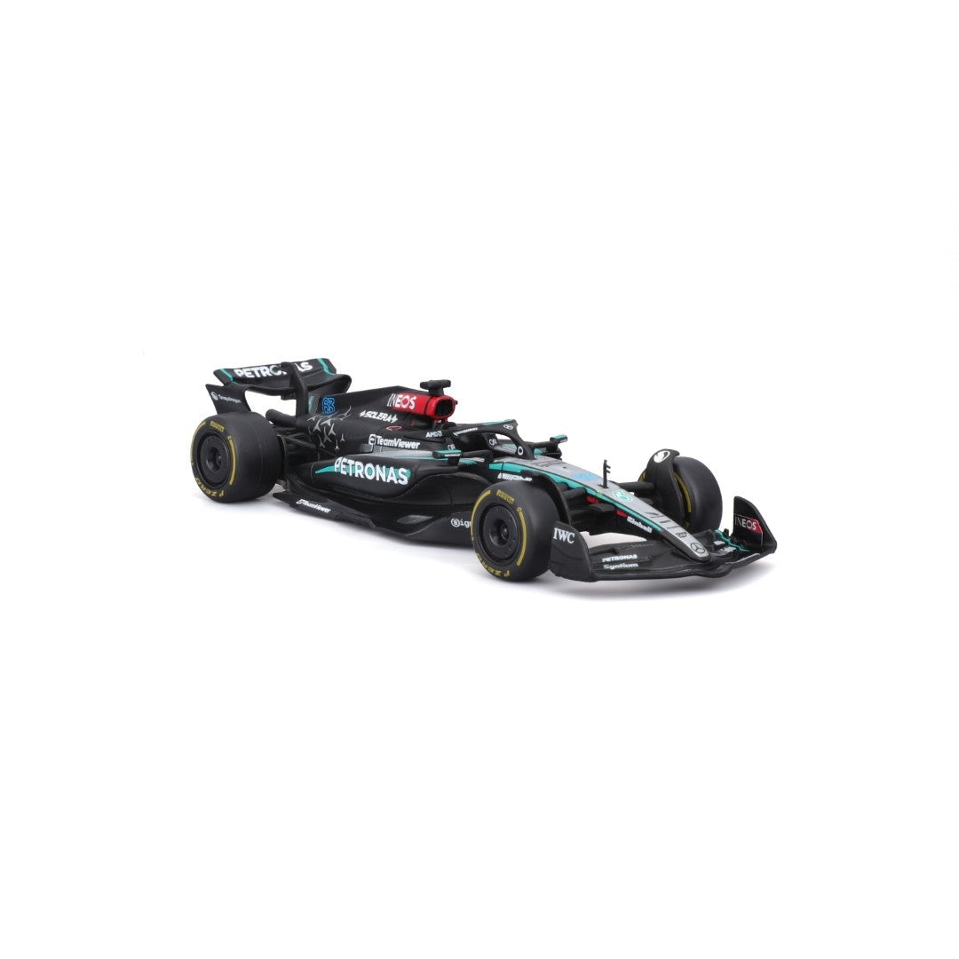 Bburago Race Mercedes F1 W15 E-Performance #63 George Russell - 1:43 Scale Official Licensed Model (with Display Case & Stand) 18-38208R Bburago