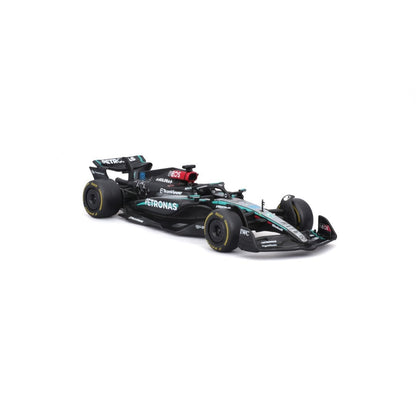 Bburago Race Mercedes F1 W15 E-Performance #63 George Russell - 1:43 Scale Official Licensed Model (with Display Case & Stand) 18-38208R Bburago