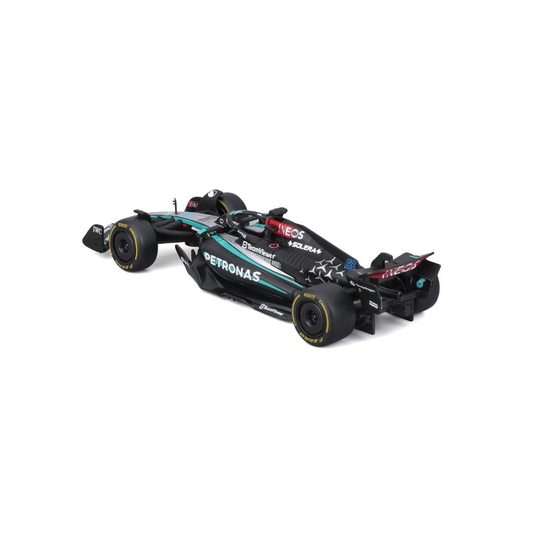 Bburago Race Mercedes F1 W15 E-Performance #63 George Russell - 1:43 Scale Official Licensed Model (with Display Case & Stand) 18-38208R Bburago