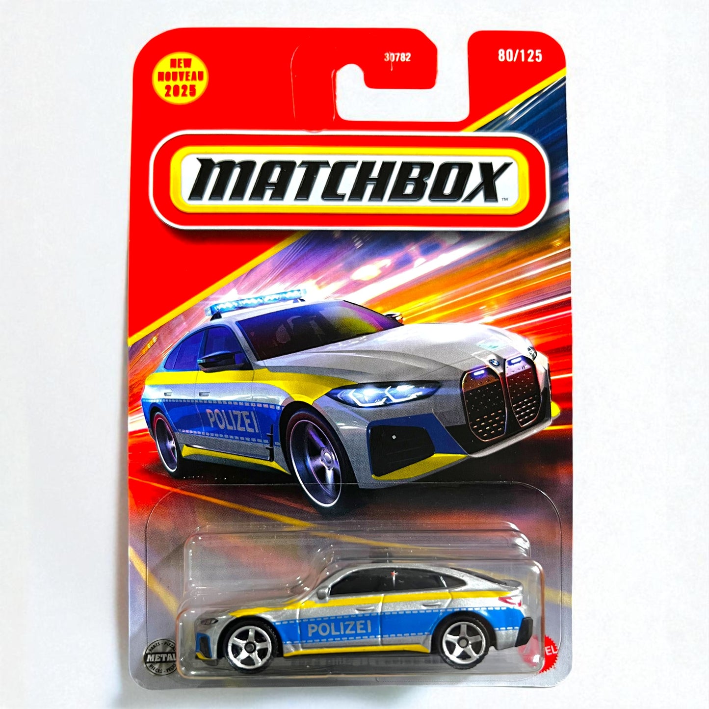 '23 BMW i4 Police Sedan - Hot Wheels Matchbox (80/125) - 30782 Series (2025 Edition) Collectors Edition Mattel