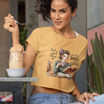 Books & Coffee Crop Top Printrove