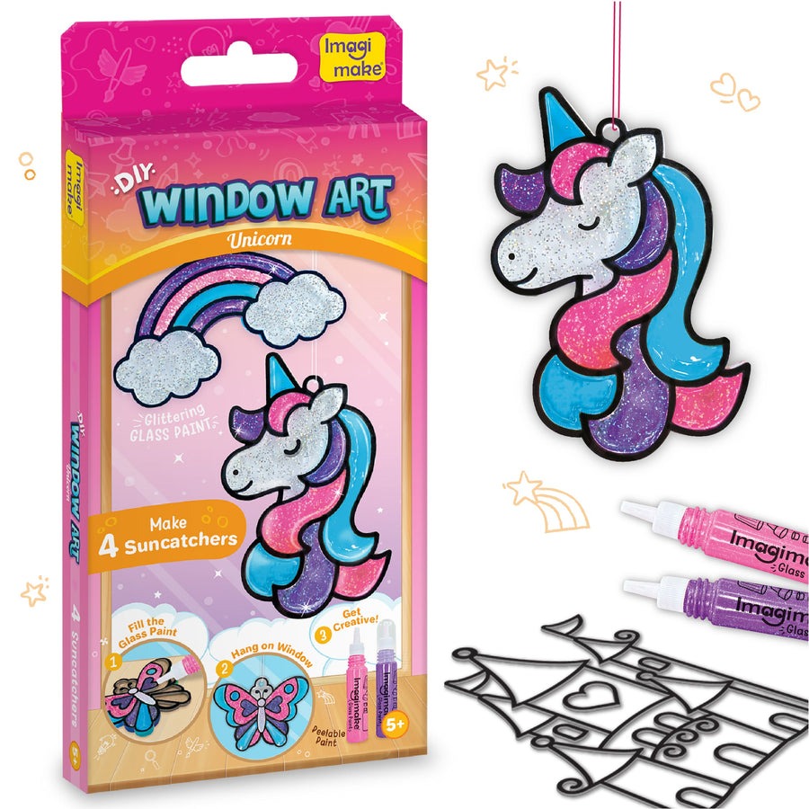DIY Space Glass Painting Kit for Kids – Window Art Craft Set with Suncatchers, Glass Paint Tubes, Stickers & Acetate Sheet Shop Sentosa