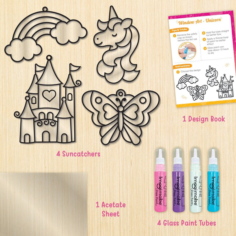 DIY Space Glass Painting Kit for Kids – Window Art Craft Set with Suncatchers, Glass Paint Tubes, Stickers & Acetate Sheet Shop Sentosa