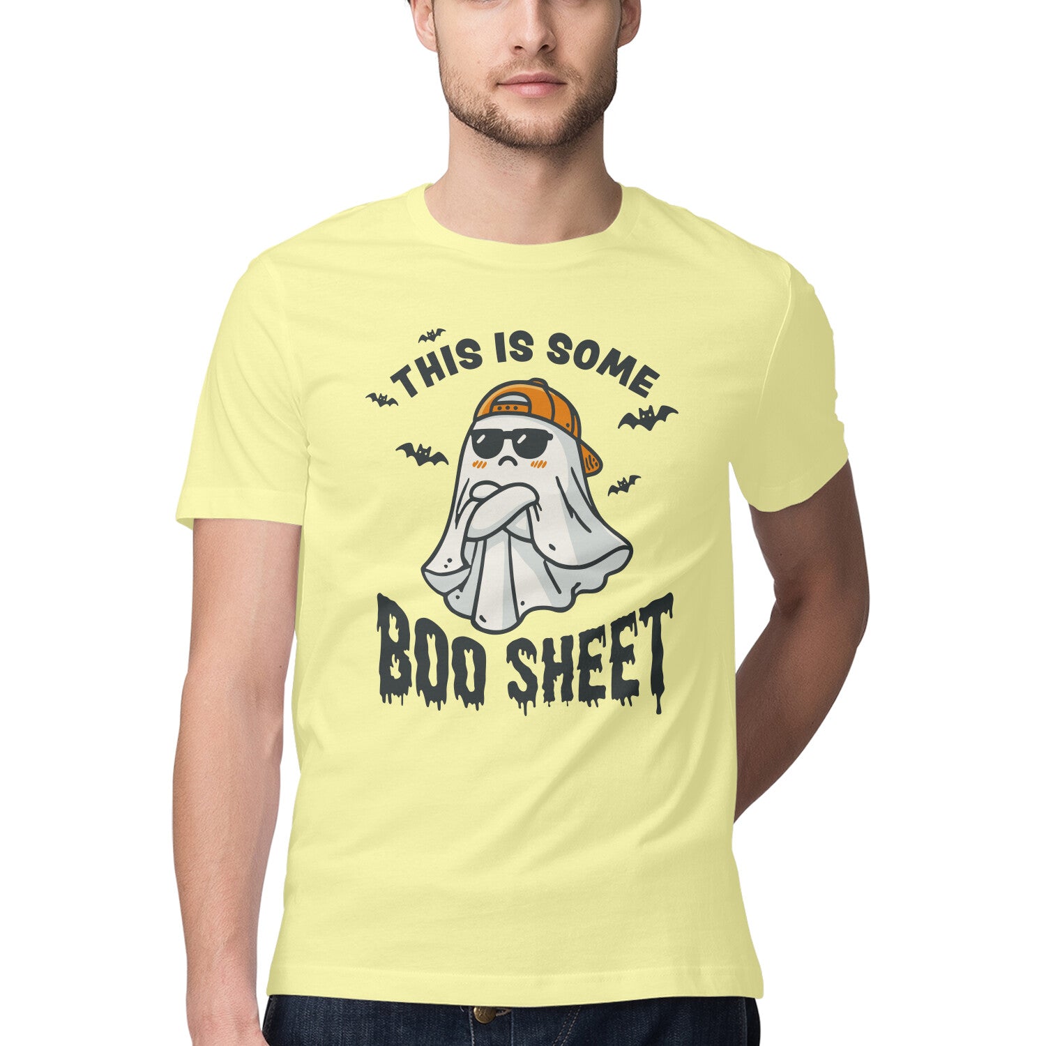 This Is Some Boo Sheet Butter Yellow Printrove