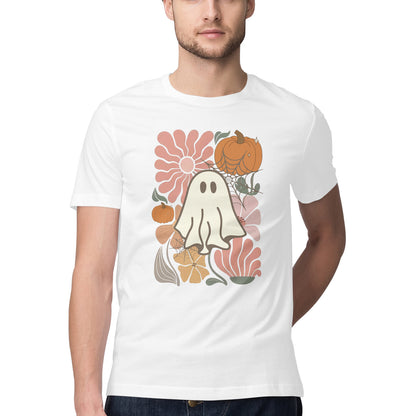 Boho Floral Ghost T-Shirt White Printrove