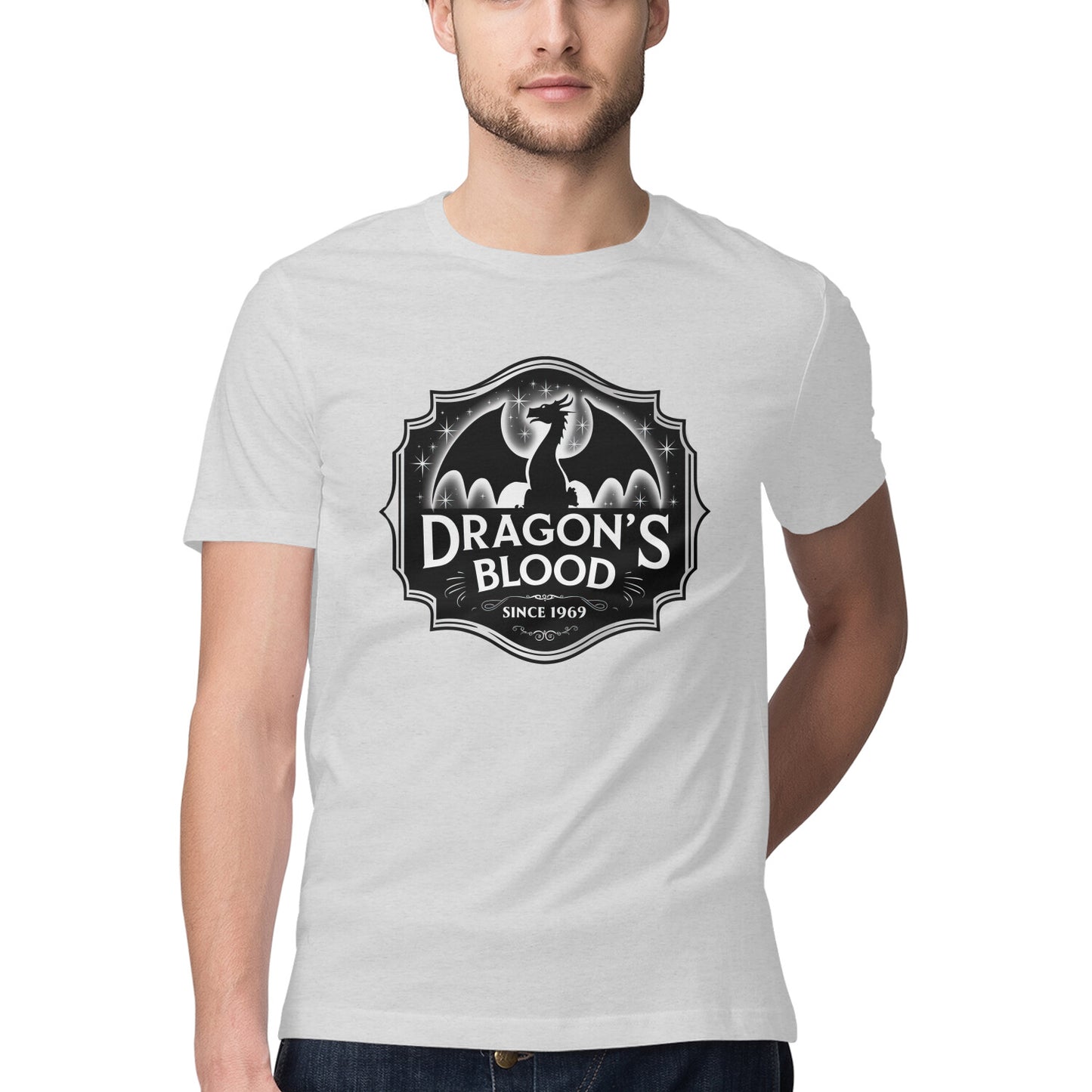 Dragon's Blood T-Shirt Melange Grey Printrove