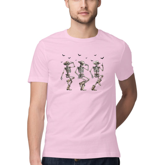 Cowboy Skeletons Dance T-Shirt Light Pink Printrove
