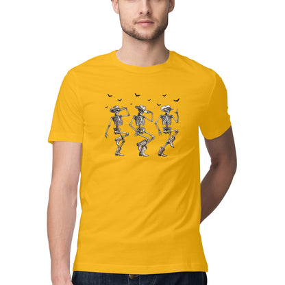 Cowboy Skeletons Dance T-Shirt Golden Yellow Printrove