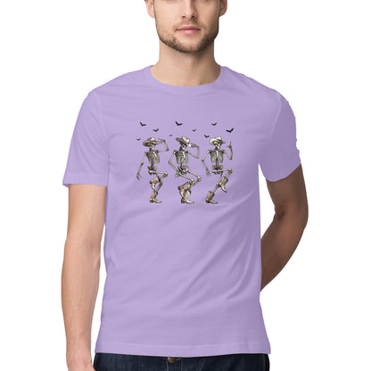 Cowboy Skeletons Dance T-Shirt Iris Lavender Printrove