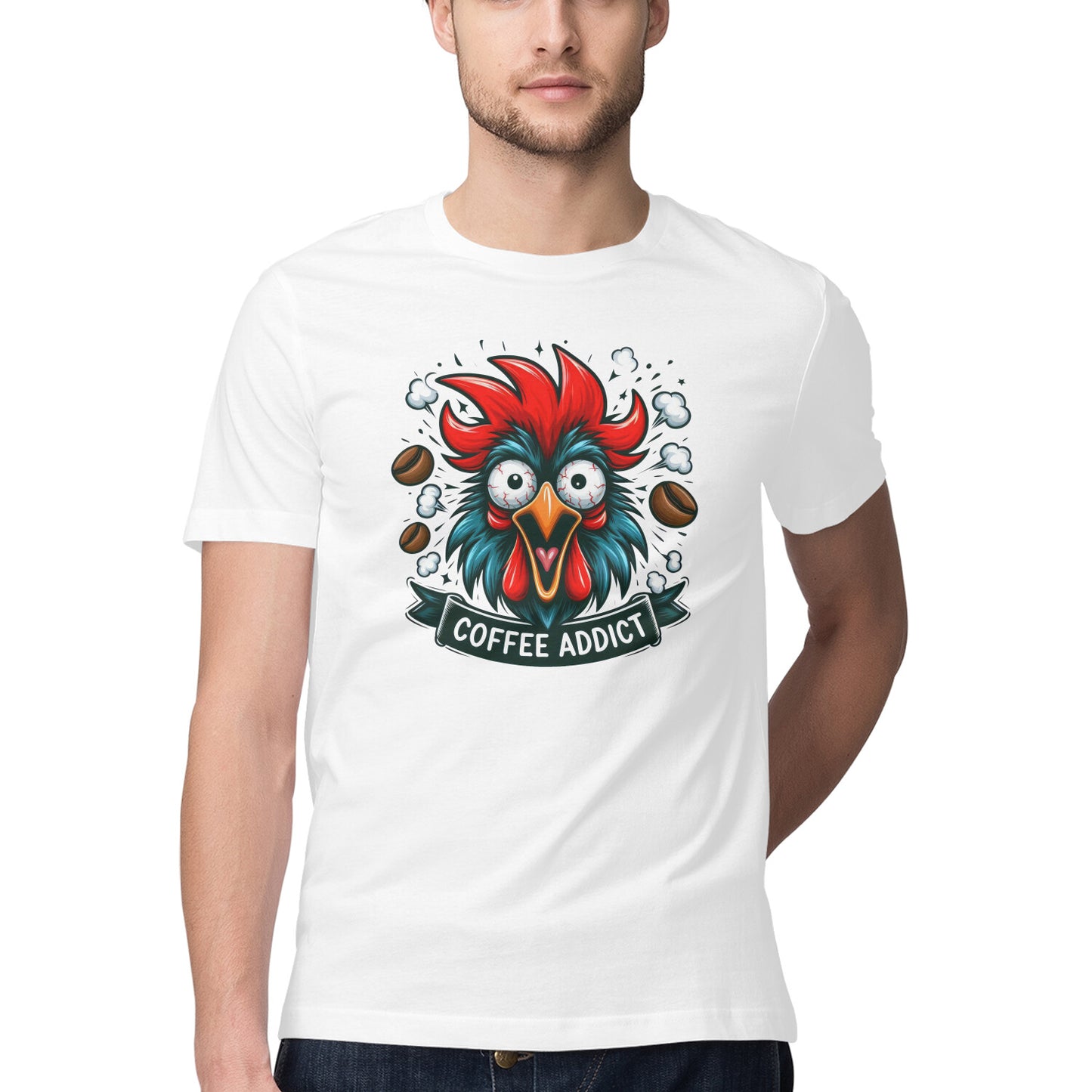 Coffee Addict T-Shirt White Printrove