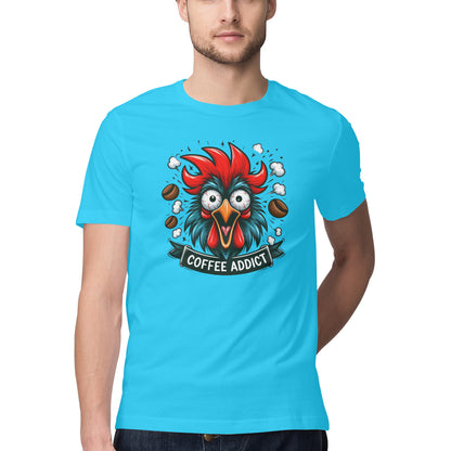 Coffee Addict T-Shirt Sky Blue Printrove