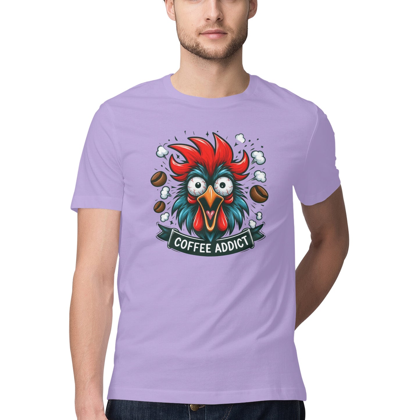 Coffee Addict T-Shirt Iris Lavender Printrove