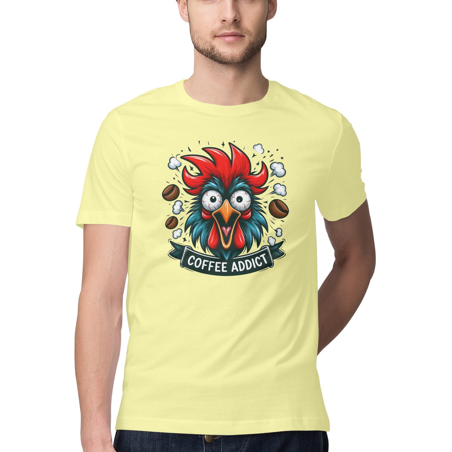 Coffee Addict T-Shirt Butter Yellow Printrove