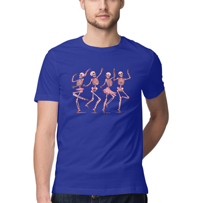 Pink Dancing Skeletons T-Shirt Royal Blue Printrove
