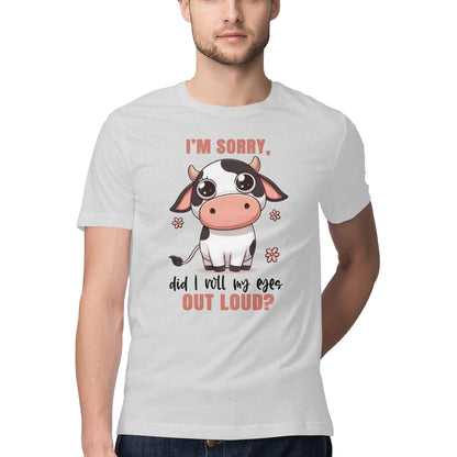 Roll My Eyes Out Loud T-Shirt Melange Grey Printrove