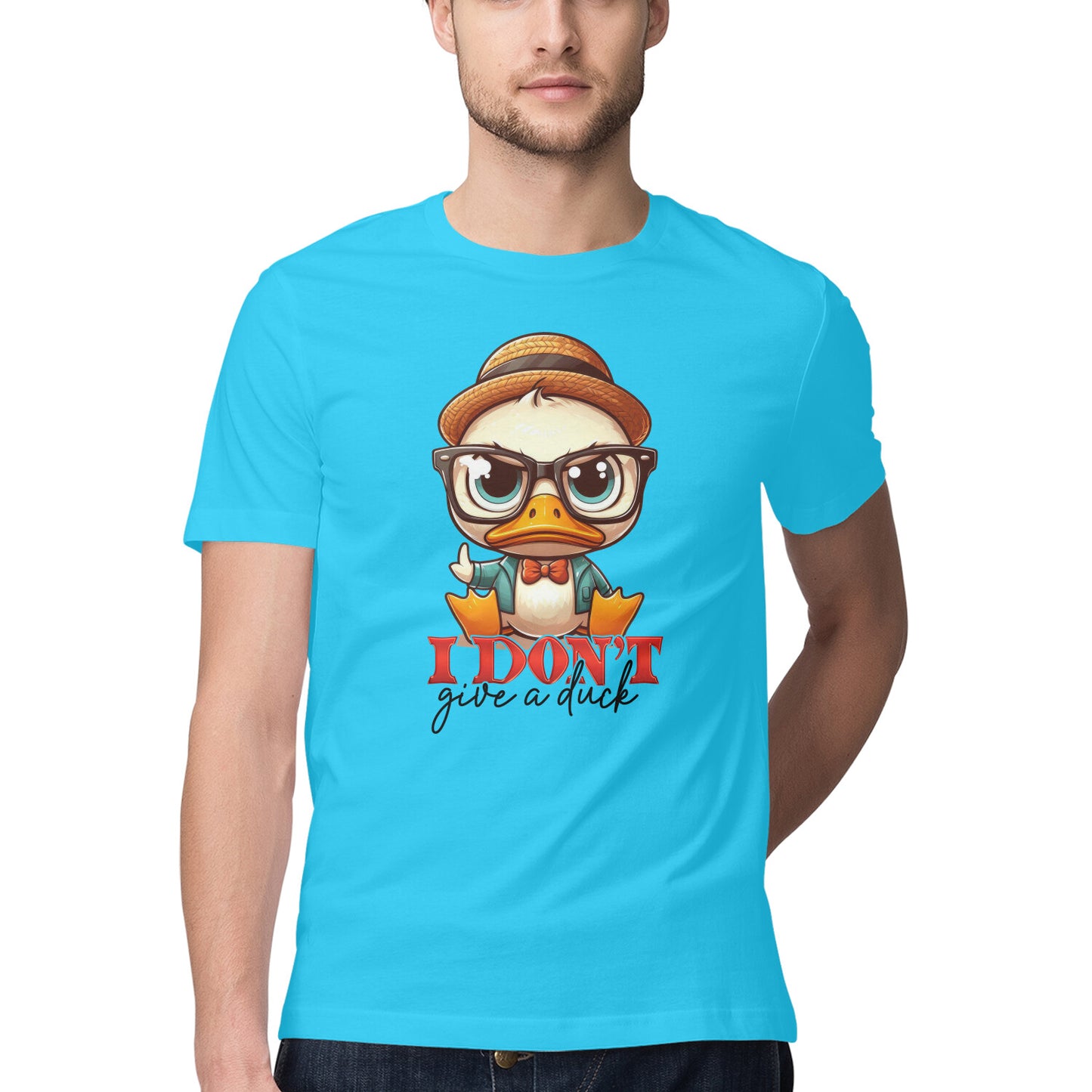 I Don't Give A Duck T-Shirt Sky Blue Printrove
