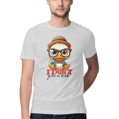 I Don't Give A Duck T-Shirt Melange Grey Printrove