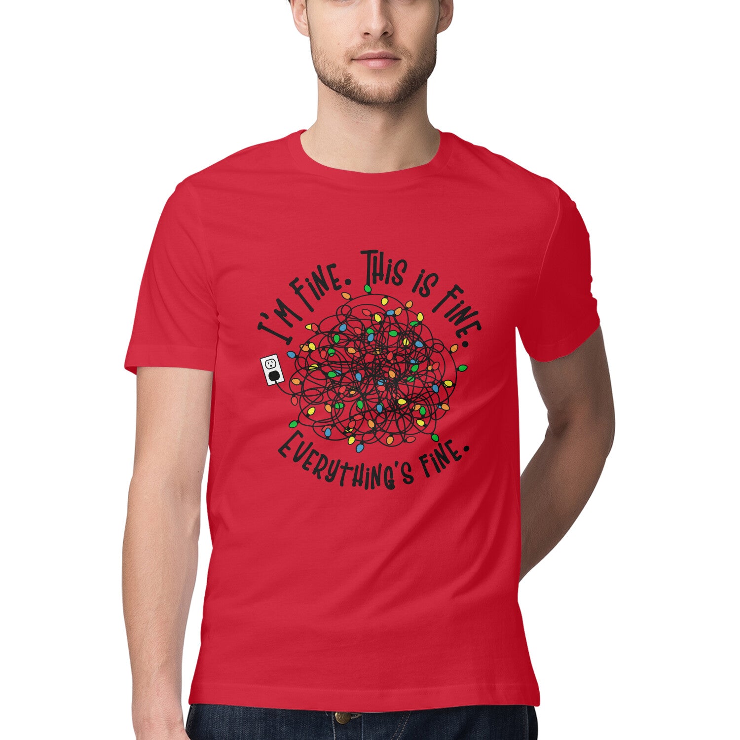 Everything's Fine T-Shirt Red Printrove