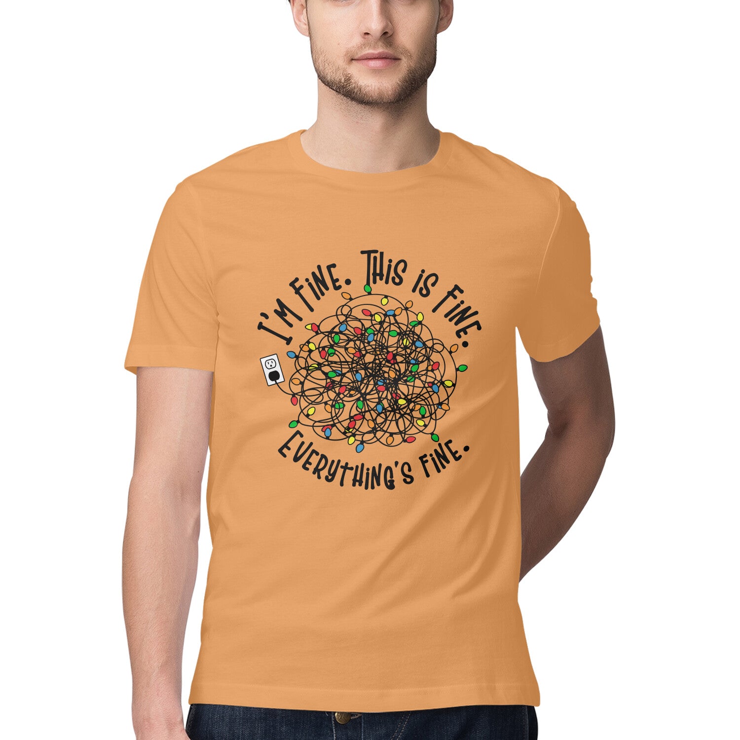 Everything's Fine T-Shirt Mustard Yellow Printrove
