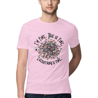 Everything's Fine T-Shirt Light Pink Printrove