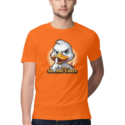 Shh No One Cares T-Shirt Orange Printrove