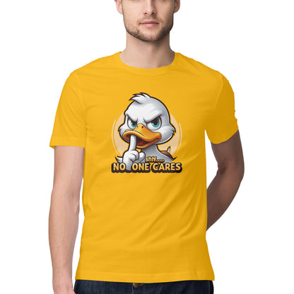 Shh No One Cares T-Shirt Golden Yellow Printrove