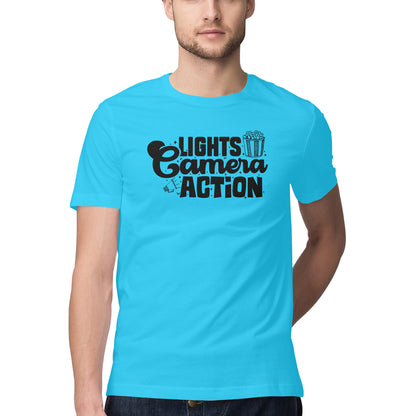 Lights Camera Action Sky Blue Printrove