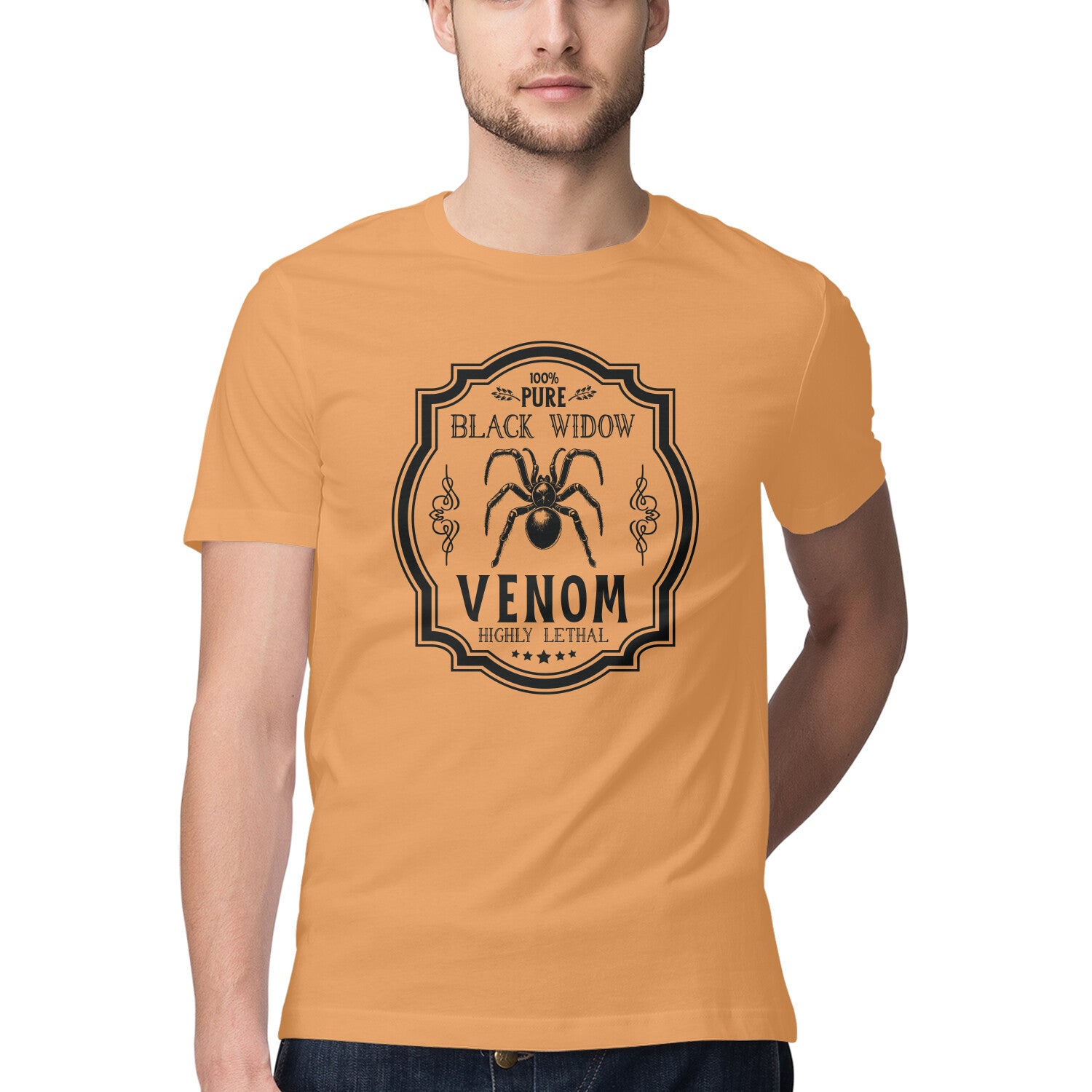 Black Widow Venom T-Shirt Mustard Yellow Printrove