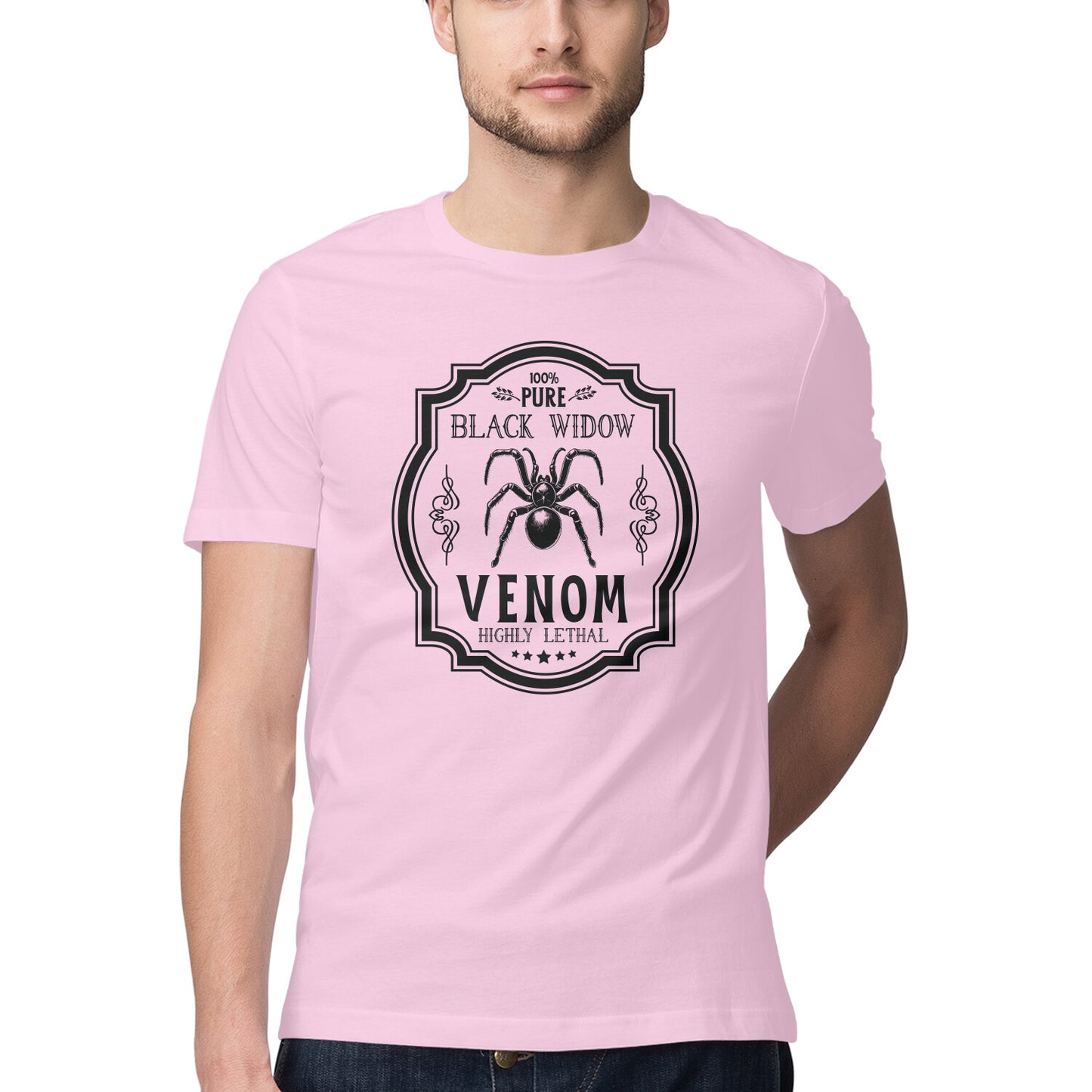 Black Widow Venom T-Shirt Light Pink Printrove