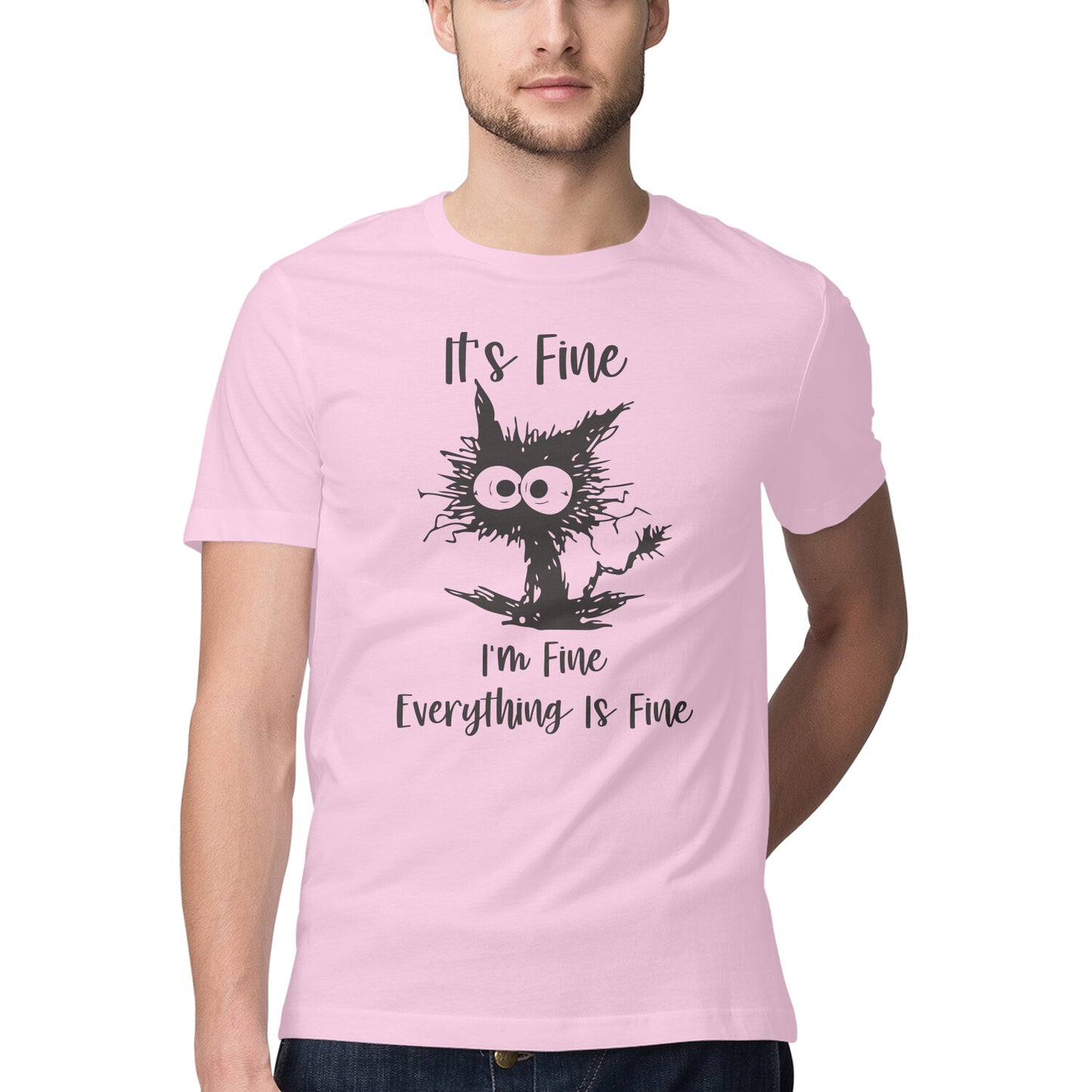 It's Fine I'm Fine T-Shirt Light Pink Printrove