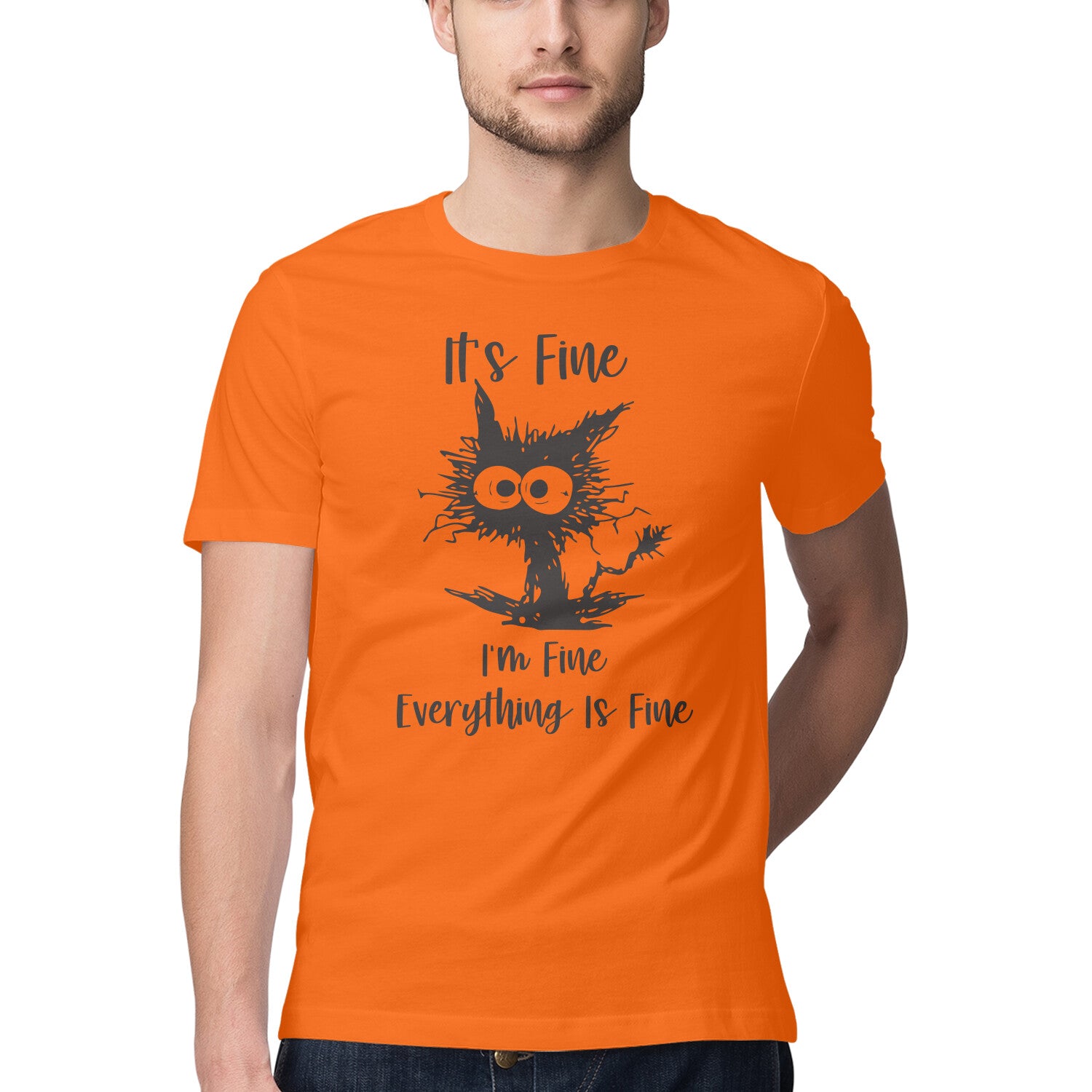 It's Fine I'm Fine T-Shirt Orange Printrove