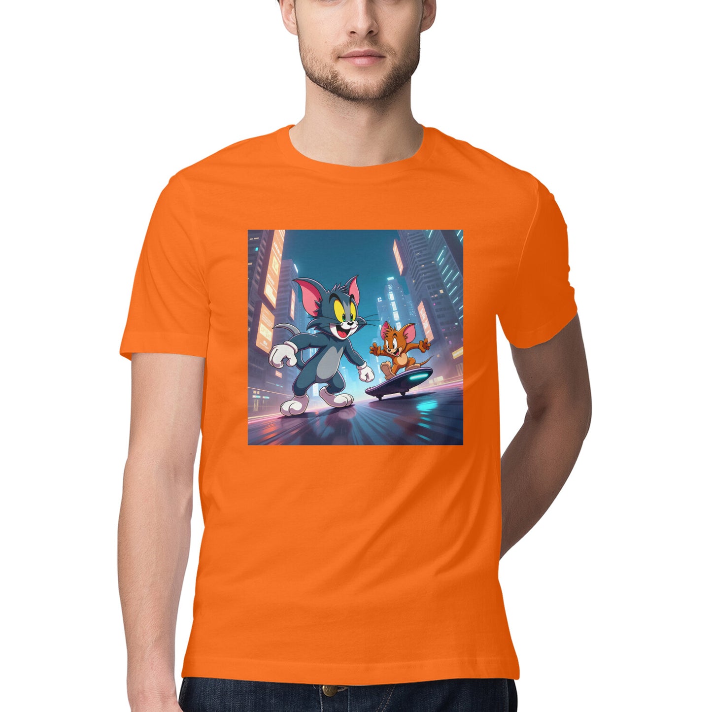 Modern Day Tom & Jerry T-Shirt Orange Printrove