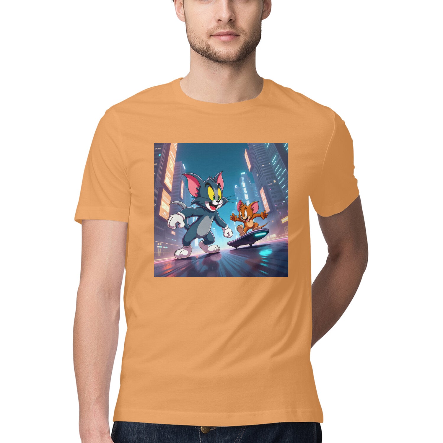 Modern Day Tom & Jerry T-Shirt Mustard Yellow Printrove