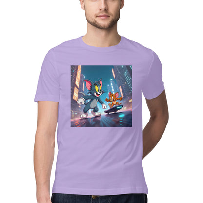 Modern Day Tom & Jerry T-Shirt Iris Lavender Printrove