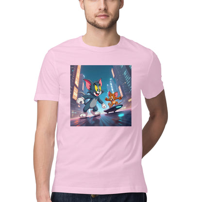 Modern Day Tom & Jerry T-Shirt Light Pink Printrove