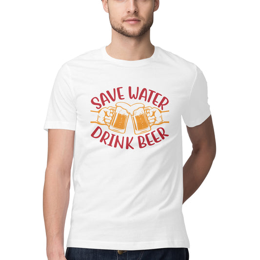 Save Water Drink Beer T-Shirt White Printrove
