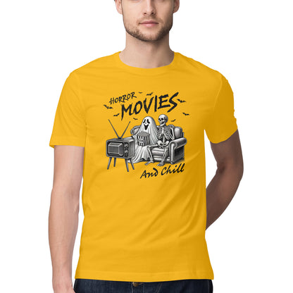 Horror Movies & Chill T-Shirt Golden Yellow Printrove