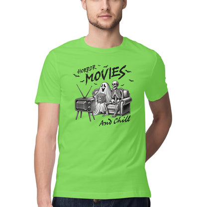 Horror Movies & Chill T-Shirt Liril Green Printrove