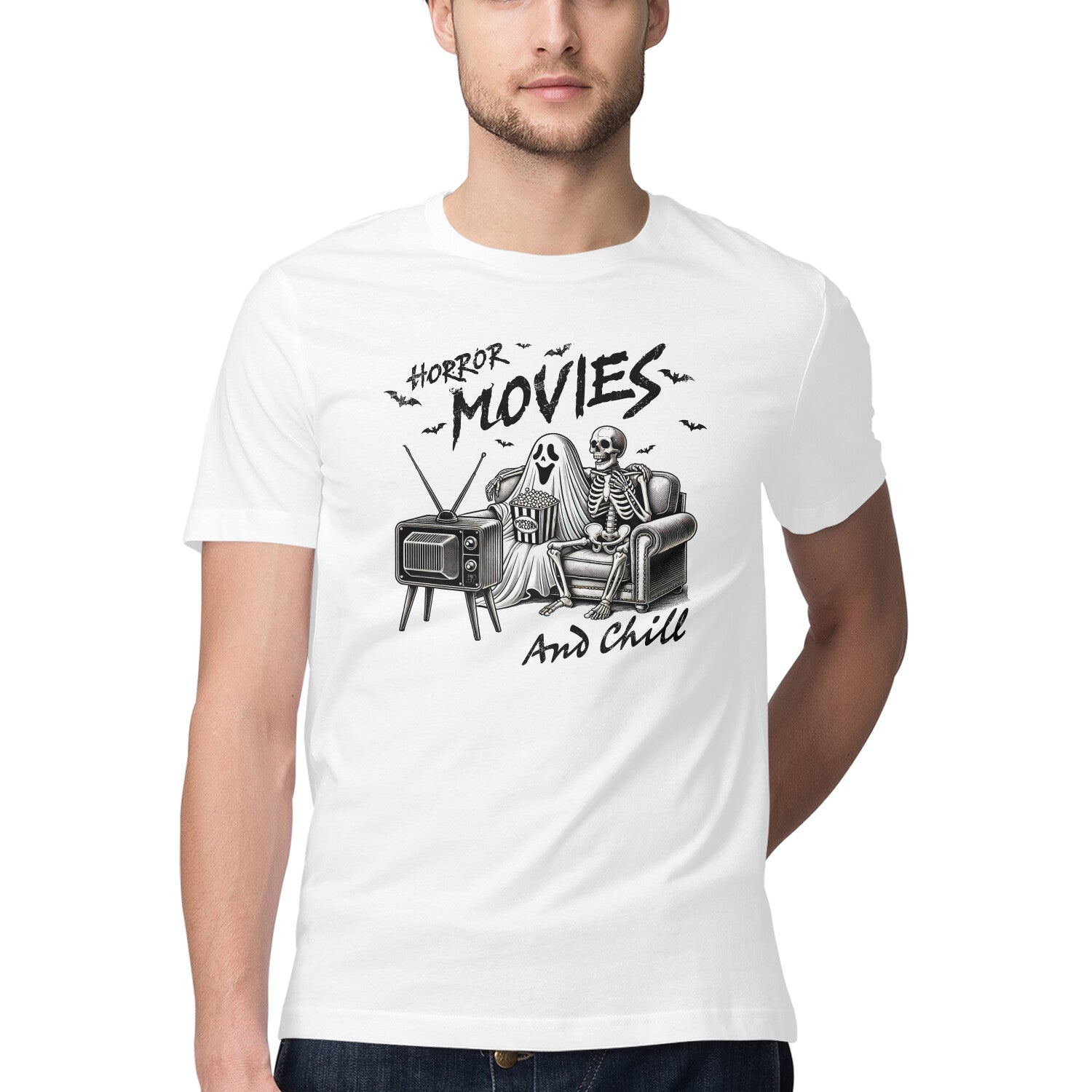 Horror Movies & Chill T-Shirt White Printrove