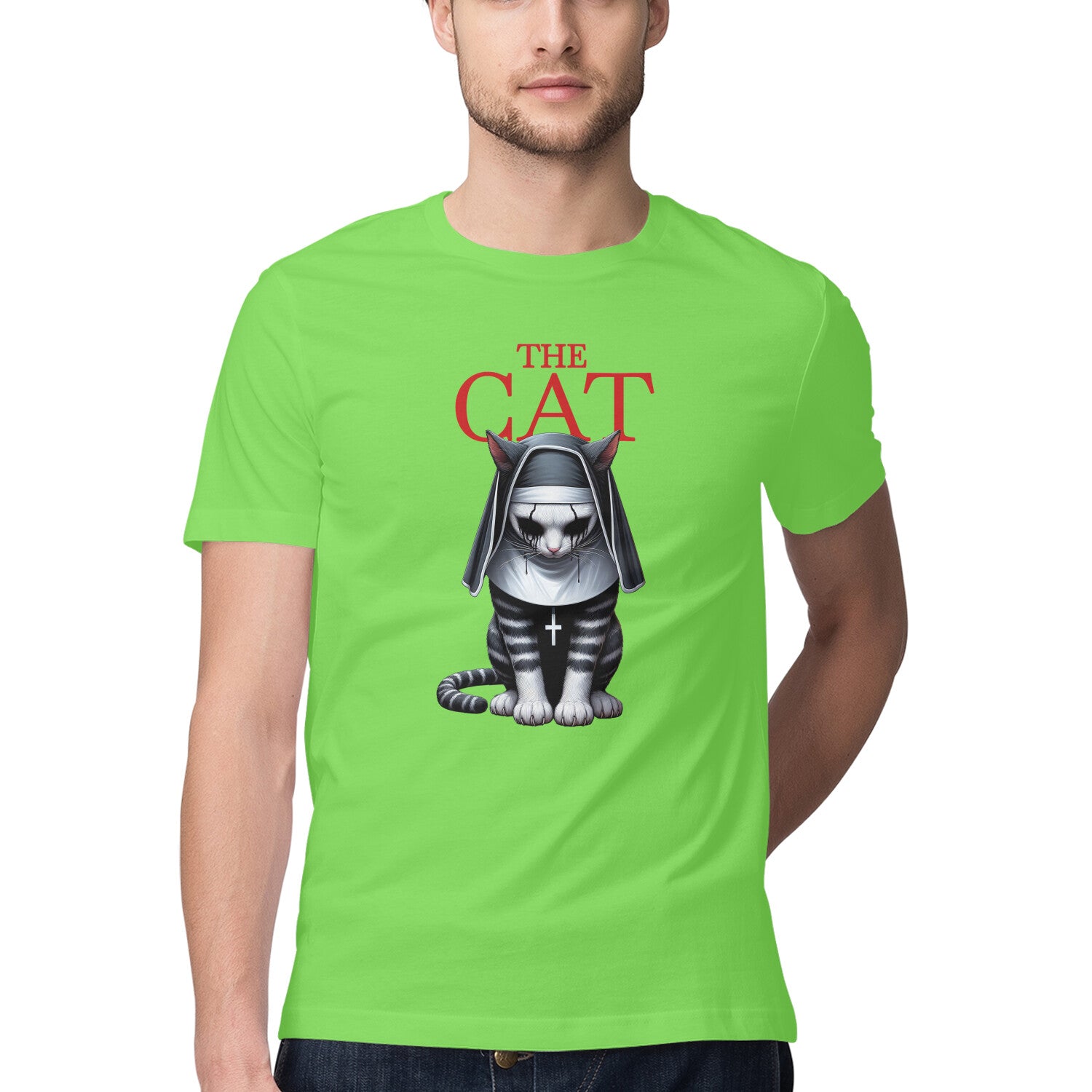 The Cat Nun T-Shirt Liril Green Printrove