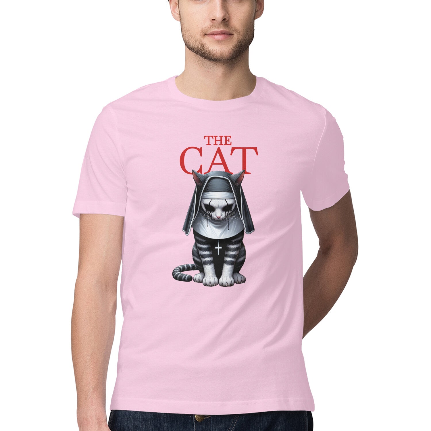 The Cat Nun T-Shirt Light Pink Printrove