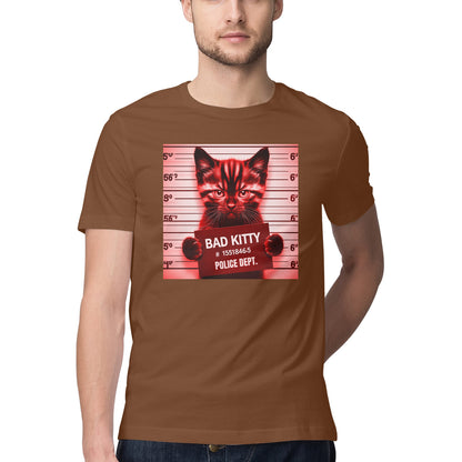 Bad Kitty T-Shirt Coffee Brown Printrove