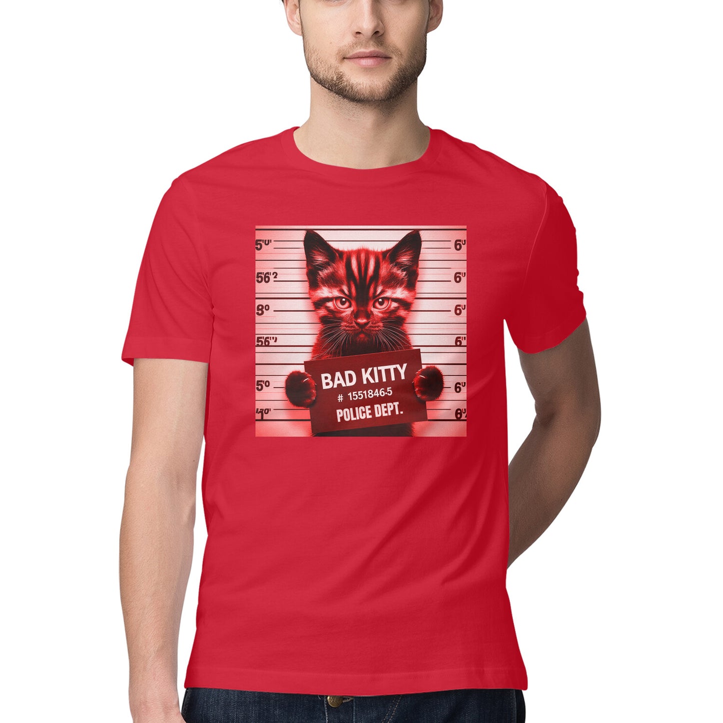 Bad Kitty T-Shirt Red Printrove