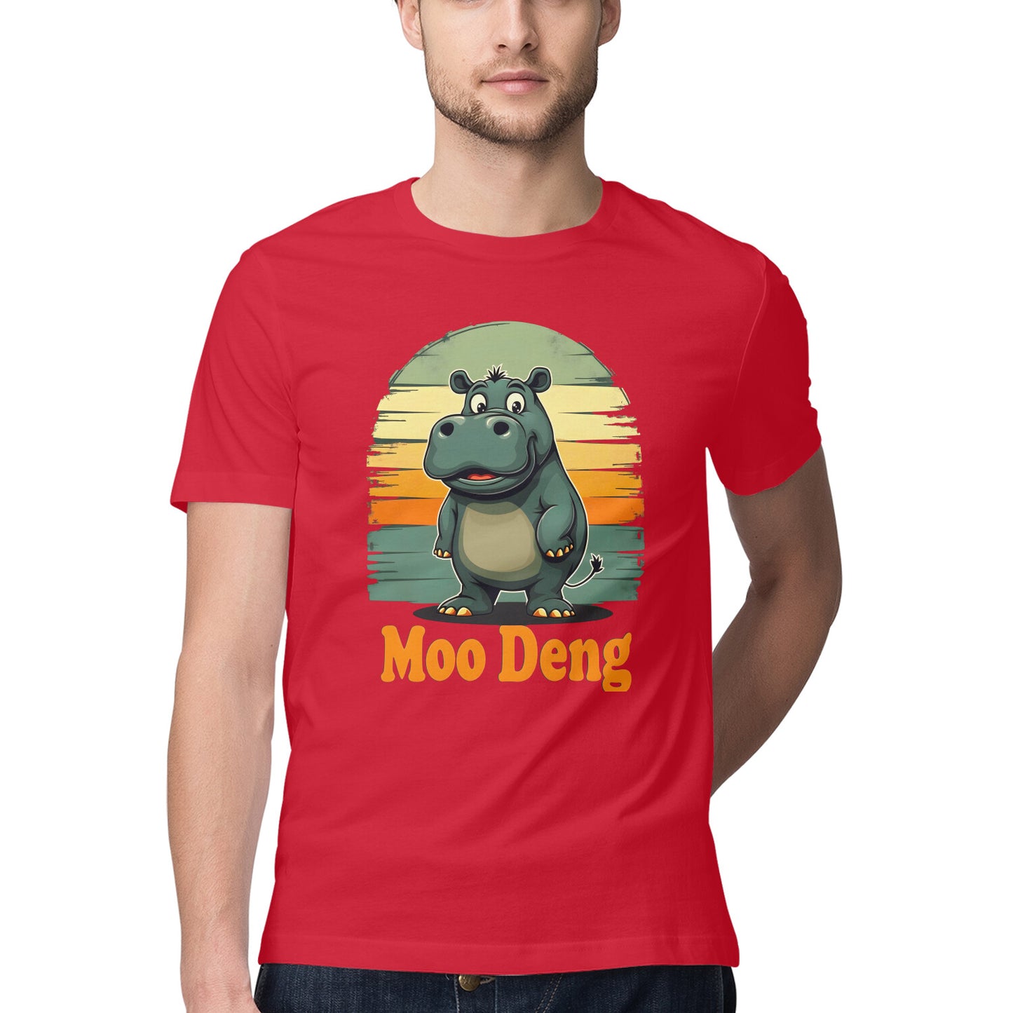 Moo Deng T-Shirt Red Printrove