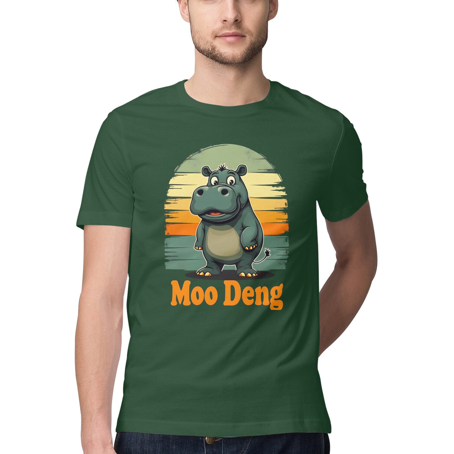 Moo Deng T-Shirt Olive Green Printrove