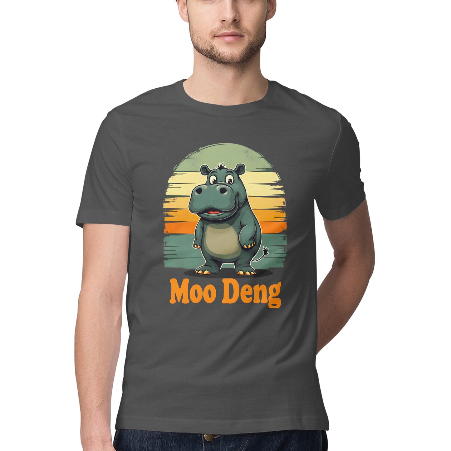 Moo Deng T-Shirt Charcoal Grey Printrove