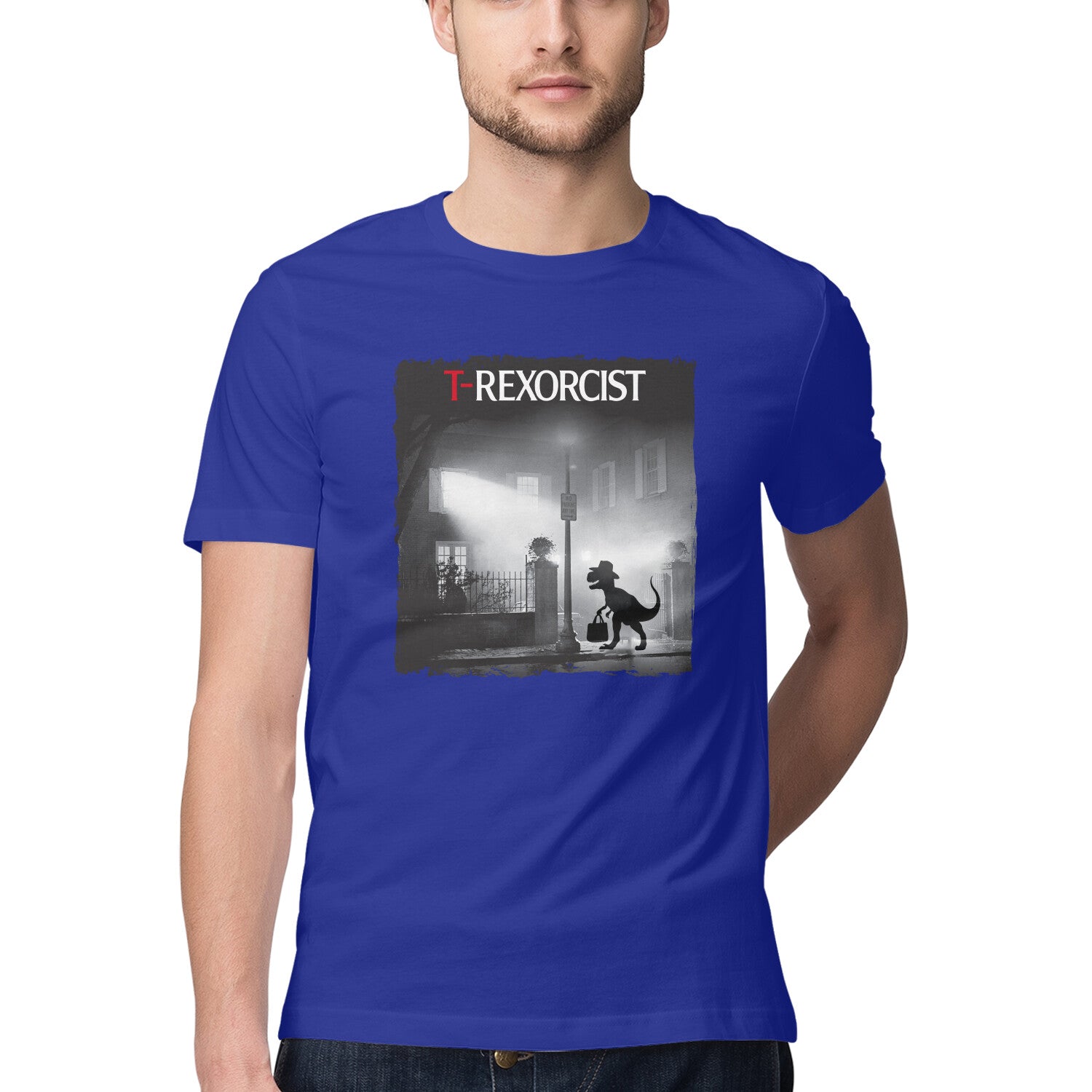 T-Rexorcist T-Shirt Royal Blue Printrove