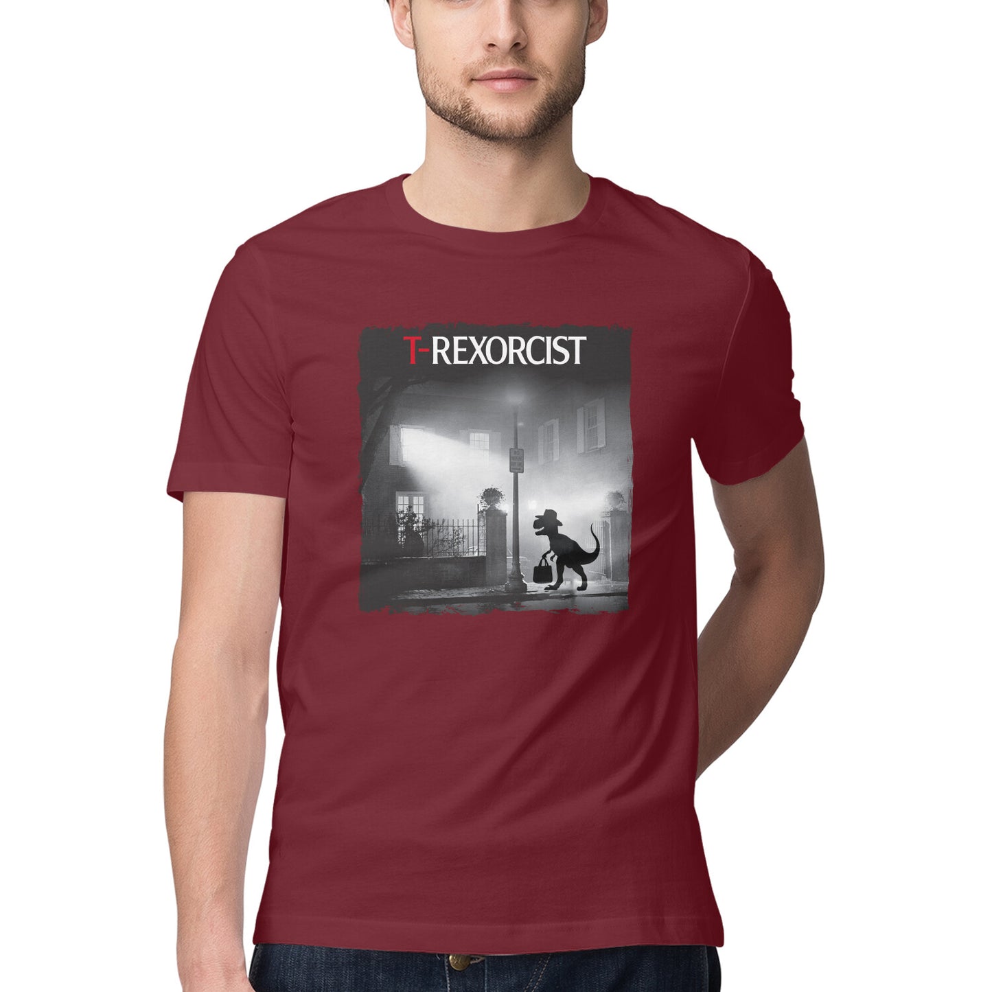 T-Rexorcist T-Shirt Maroon Printrove